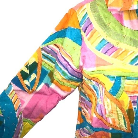 Sandy Starkman Jacket Womens Large L Vintage Art To Wear Rayon Blend Orange - Picture 8 of 12